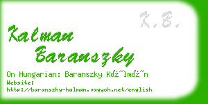 kalman baranszky business card